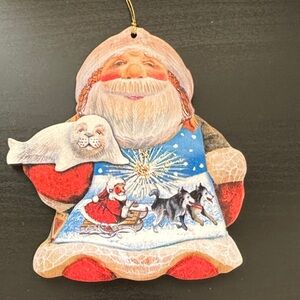 G. DeBrekht Mushing/ Arctic Santa Ornament